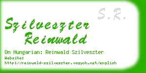 szilveszter reinwald business card
